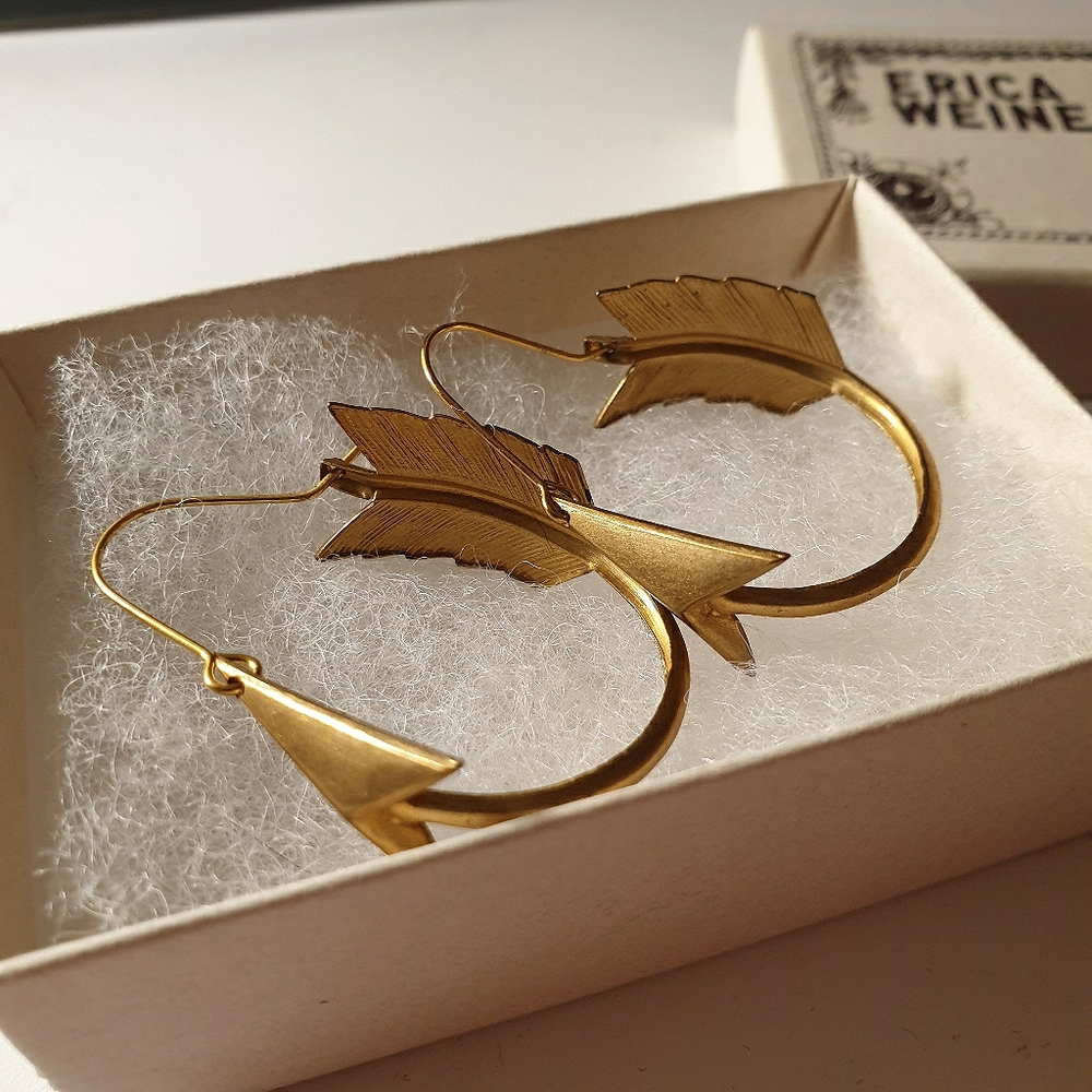 Erica Weiner arrow gold tone brass earrings